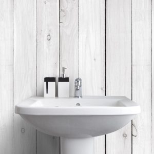 bleached white wood effect bathroom wall panels