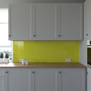 lime green kitchen wall panels