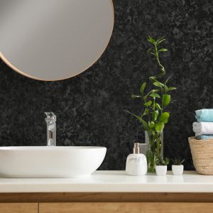 black marble effect bathroom wall panels