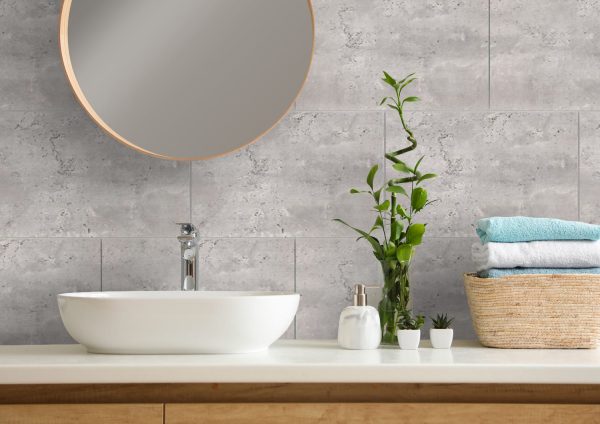 concrete tile effect bathroom wall panels