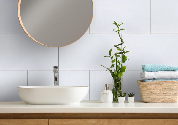 white tile bathroom wall panels