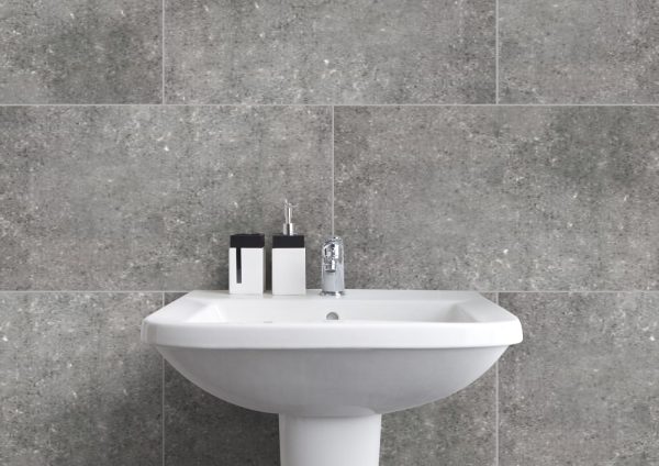dark grey marble tile bathroom wall panels