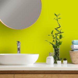 lime green bathroom wall panels