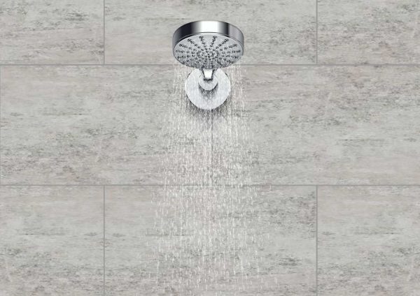 large grey tile effect shower wall panels