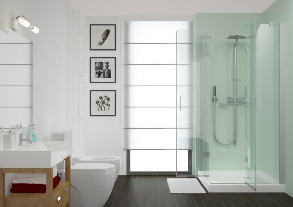 aqua green shower wall panels