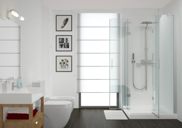 white shower wall panels