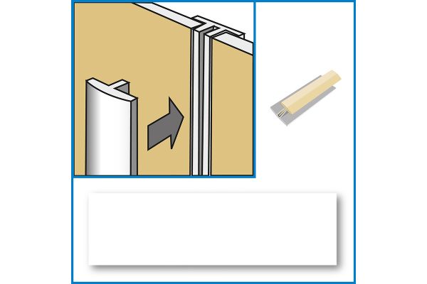 white plastic wall panel joint trim